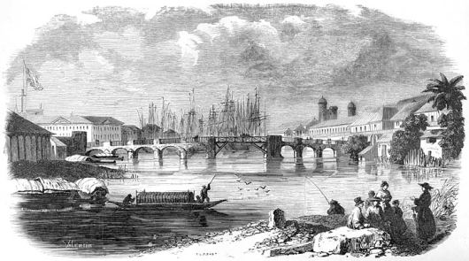 Bridge of Binondoc in Manila, early 1800s